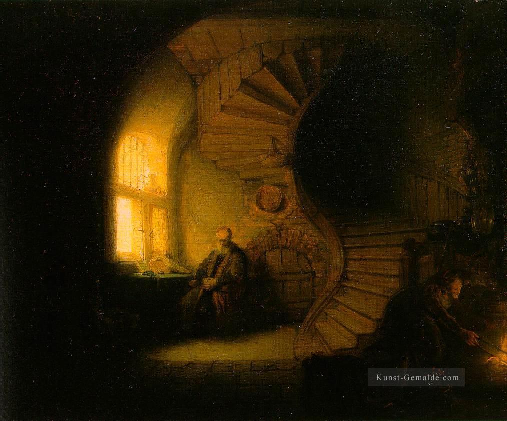 Philosopher in Meditation Rembrandt Ölgemälde